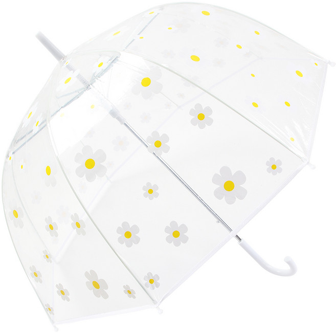 플라워 돔 투명 우산 데이지꽃 꽃패턴 꽃무늬 귀여운우산