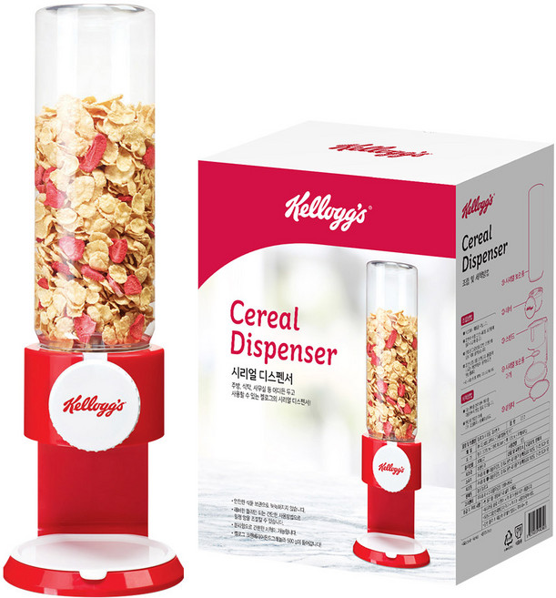 켈로그 시리얼 디스펜서 (레드) x 1개, 670g, 1세트