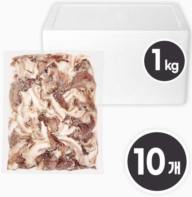 [자담푸드] 식당국밥용 돼지머리고기 슬라이스 1kgx10팩, 1kg, 10개