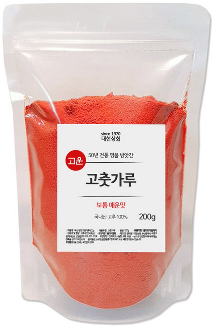 50년전통 국산 햇고추가루 고운입자, 200g, 1개