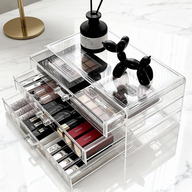 일상플랜 아크릴 화장대 립스틱 정리 수납함, 1개, 투명