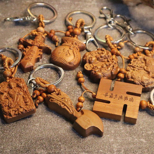 귀인 대추나무 키홀더 열쇠고리 불교 만자, 복주머니, 1개