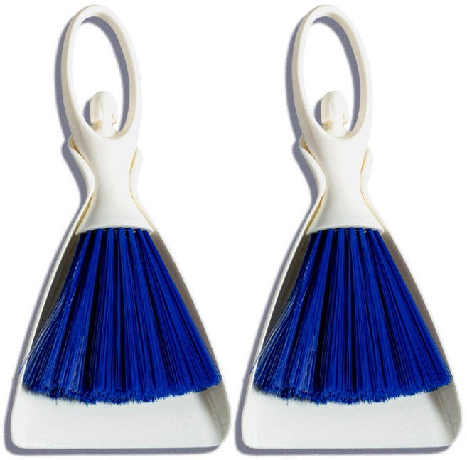 알파벳샵 2개입 책상 미니 빗자루 쓰레받기세트 걸이형, 파랑 드레스, 1세트