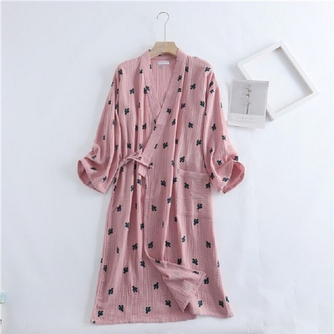 로브 가운 홈웨어원피스 로브가디건 2021 봄 가 여름 연인 남성 여성 느슨한 가정용 커플 컴포트 잠옷 만화 cereus 인쇄 부드러운 얇은 잠옷