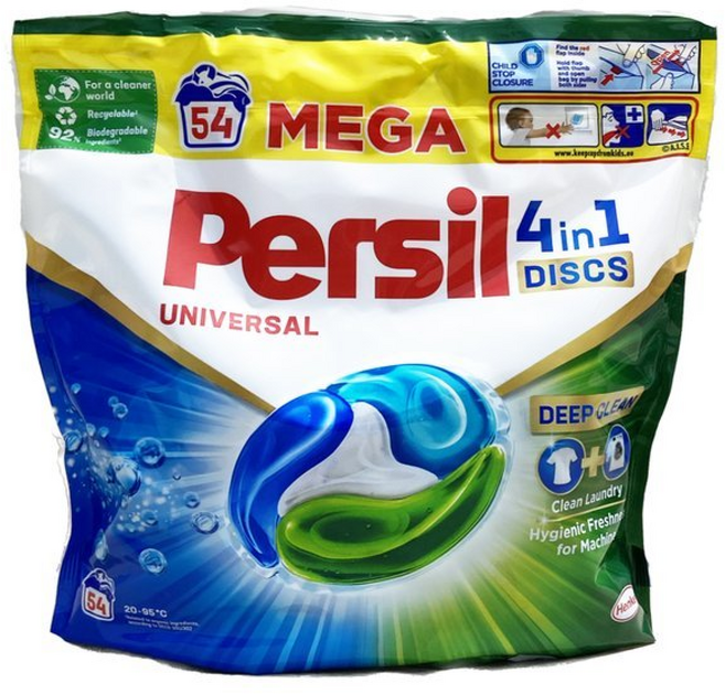 퍼실 딥클린 플러스 올인원 세탁 캡슐 세제 디스크 유니버셜, 1g, 54개입, 1개