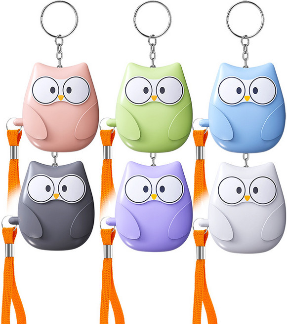 로모주 부엉이 호신용 경보기 여성 미니 호신용품, 1개, 그린 Green+화이트 White