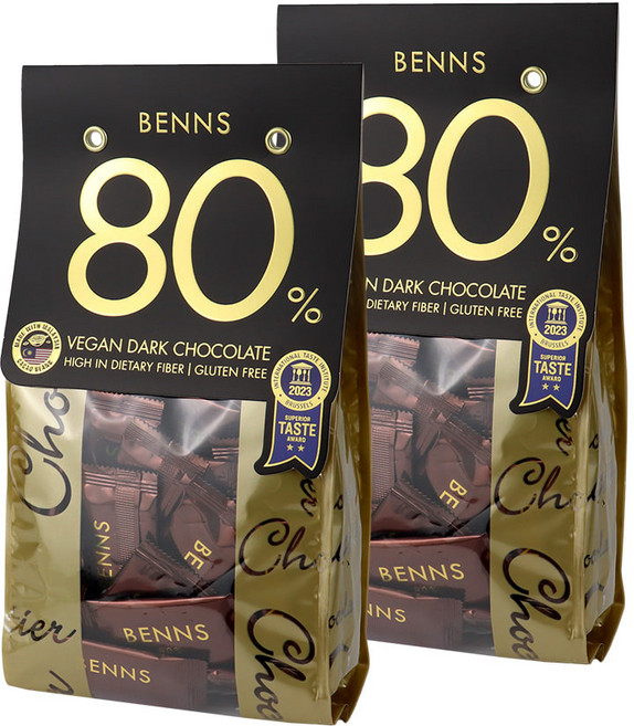 벤스 80% 비건 다크초콜릿 138g, 2개