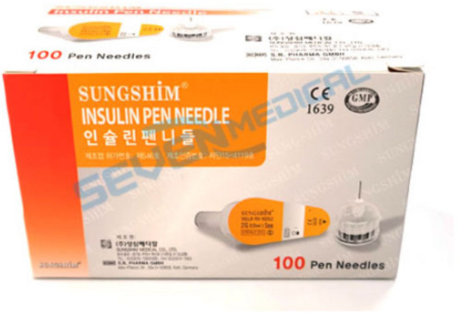 건강두배로 성심메디칼 인슐린 펜니들 멸균 주사침 32G * 5mm, 1개, 1개입