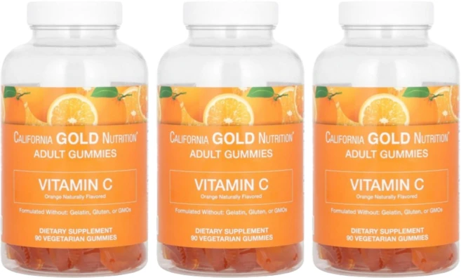 CGN캘리포니아골드 뉴트리션 비타민 C 구미젤리 VitaminC 아스코르빈산 베타카로틴, 90정, 3개 - 쿠팡