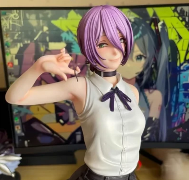 [고품질] 체인소맨 레제 탁상용 피규어 데스크탑 장식품 섹시 컬렉션 더블 헤드, 1개