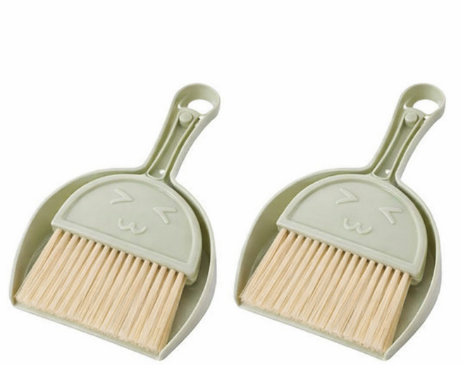 오넬 미니 빗자루 쓰레받기 세트 다용도 청소 걸이형, 그린, 2개