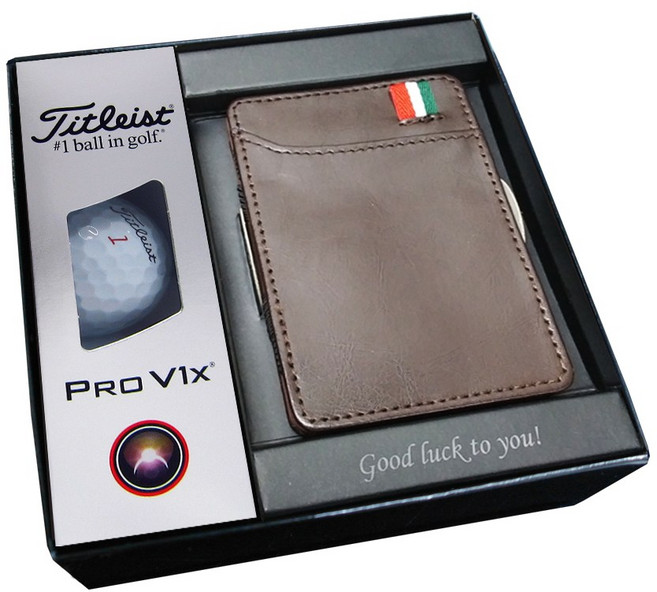 PROV1X 신형 골프공 3구 매직 머니클립 홀인원기념 골프공선물세트, 1개
