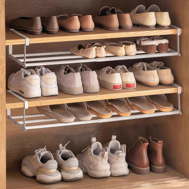 편한생활연구소 공간더하기 신발장 길이조절 선반, 2개, 화이트