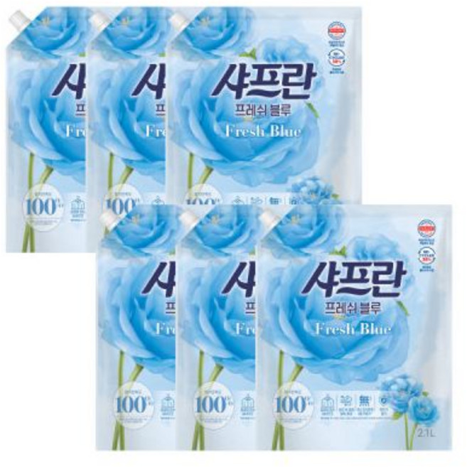 샤프란 프레쉬 블루 2.1L 리필 6개