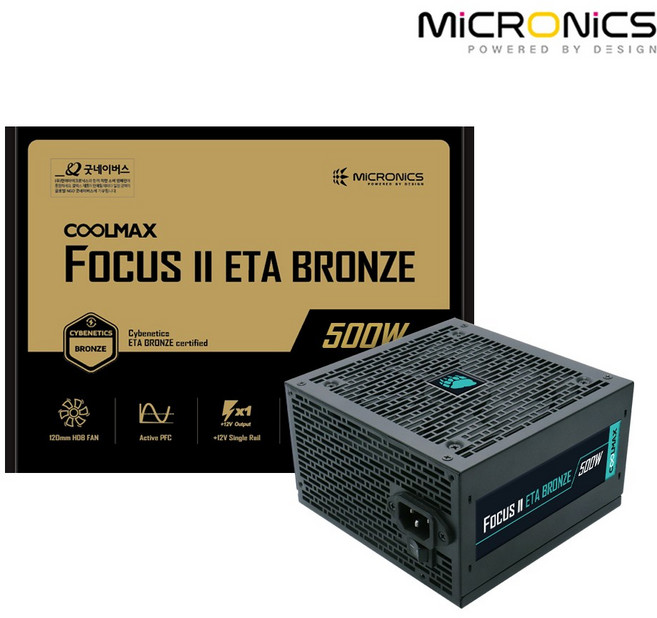 마이크로닉스 COOLMAX FOCUS 2 500W ETA BRONZE ATX, CFCII500STE12H