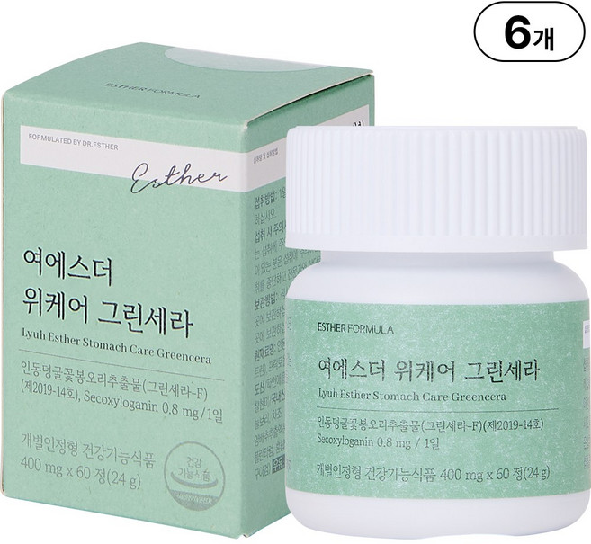 본사직영 여에스더 위케어 그린세라 l 위 인동덩굴꽃봉오리 추출물 l, 6개, 60정
