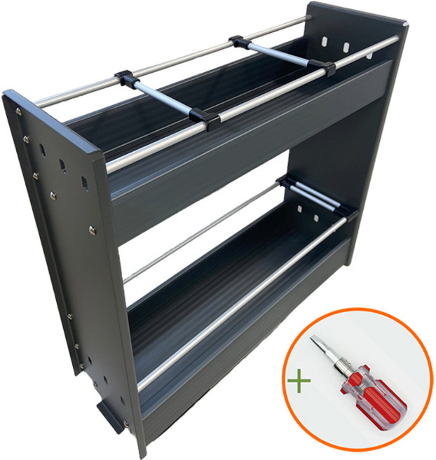 언더레일 LT망장 바닥용 댐핑 싱크대 하부장 인출식 선반 양념꽂이 수납장, 1개