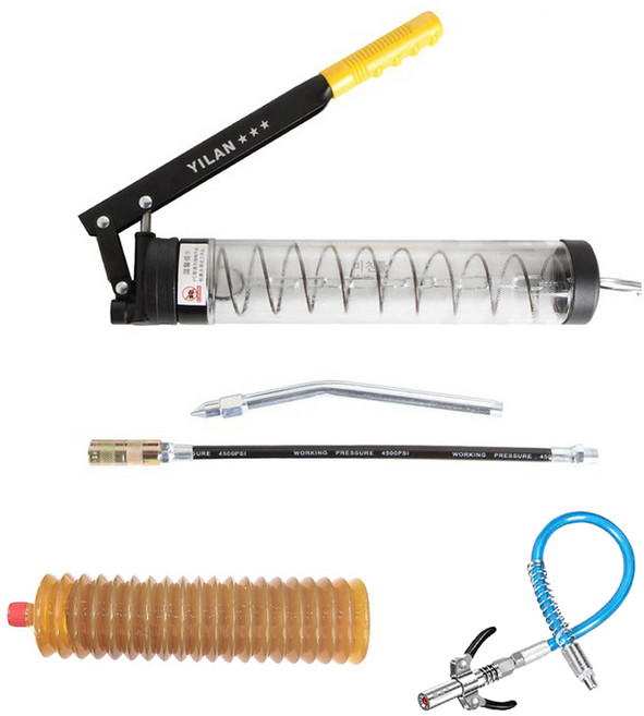 투명 구리스건 YL-1676C+카트리지 400g+원터치 집게 니쁠 세트