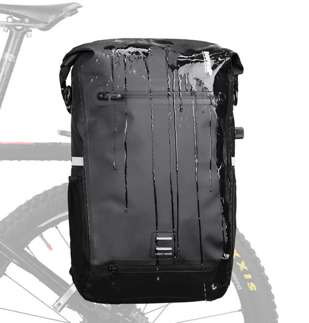 라이노워크 자전거 짐받이 가방 22L 사이드 리어백 패니어 투어백 RK6204, 매트블랙, 1개