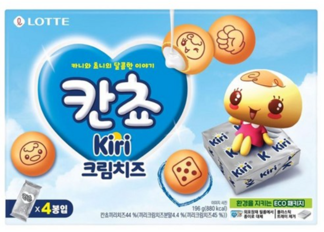 롯데 칸쵸 끼리크림치즈, 54g, 8개