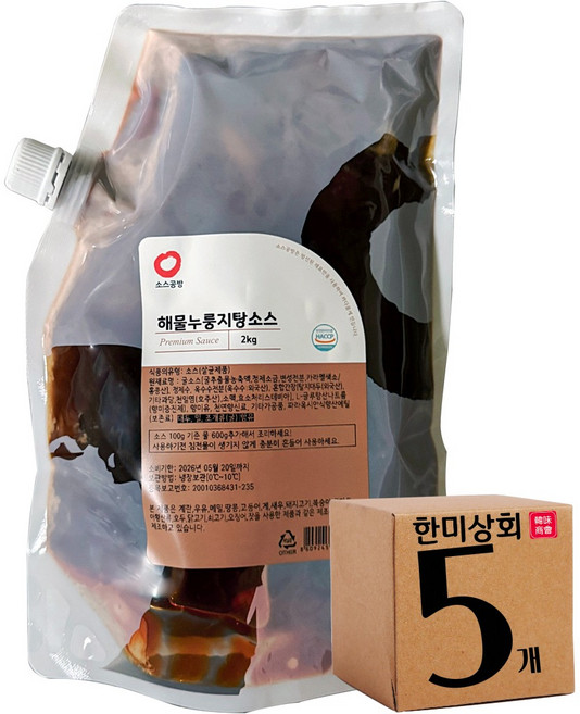 푸드공방 소스공방 해물누룽지탕 소스 (2Kg 5개), 2kg, 5개
