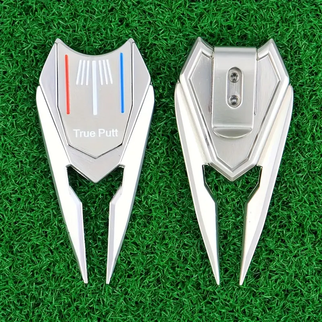 골프 디봇툴 그린 보수기 볼마커 클립형, 1개, 실버메탈릭