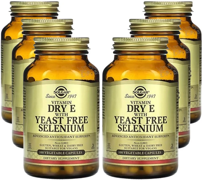 솔가 효모 없는 셀레늄이 함유된 비타민 드라이 E 100베지캡슐, 6개, 100정 - 쿠팡