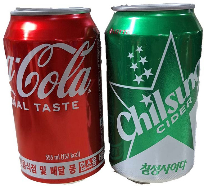 [2BOX] 코카콜라24캔+칠성사이다24캔 355ml 48캔 업소용 / 박스포장 추가할인, 48개