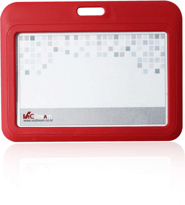 빅드림 6633 밀키 사원증 ID 목걸이 명찰 이름표 (가로) 레드 6개입 (끈 별도), 단품, 단품