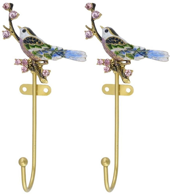 Bitray 2Pcs Vintage Bird Wall Hooks Decorative Animal Shaped Coat Hooks Zinc Alloy Hanging Hook fo