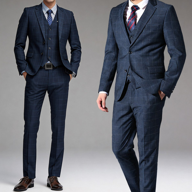 Cloudstyle 남성 3피스 슬림핏 정장세트 코트+조끼+바지 양복 하객룩 비즈니스룩 결혼식