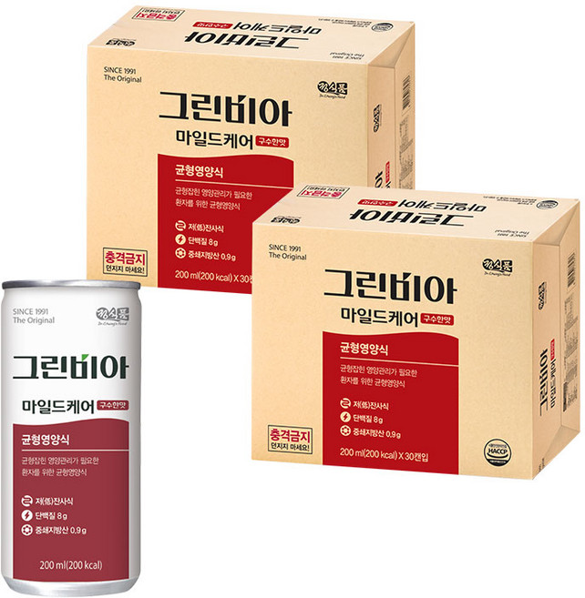 그린비아 마일드케어 구수한 맛, 그린비아 마일드케어 구수한맛 200ml 60캔 영양보충, 200ml, 60개