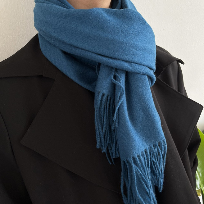 빅애플샵 울 캐시미어 목도리 남자 여자 무지 머플러 남녀공용 목도리 빅사이즈 데일리 학생 패션 take me the king