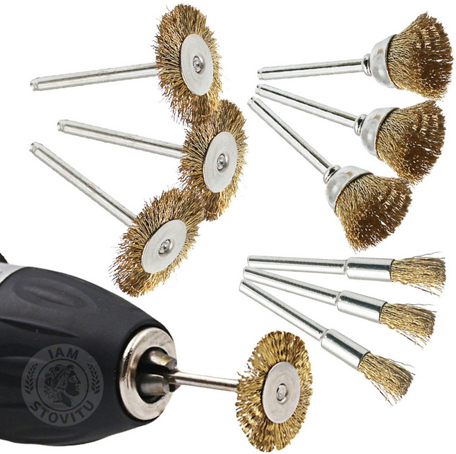 전동 와이어 브러쉬 드릴용 쇠 브러시 9개, 1세트