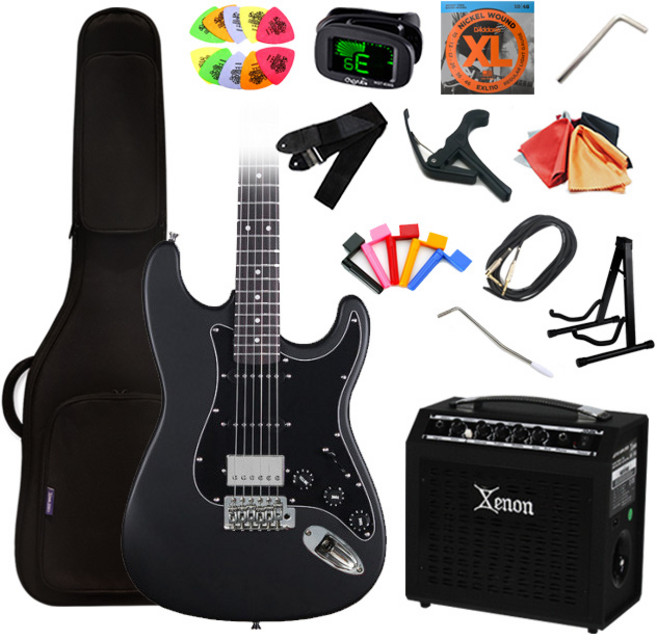제논 GP-3 + SX-15G 입문용 일렉기타 앰프 조합패키지, GP-3 MBK(무광 올블랙), SX-15G(블랙), 1개