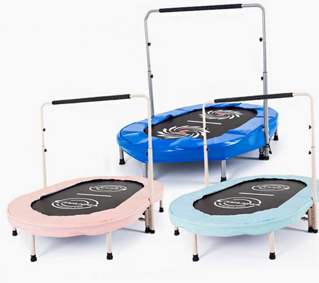 루체트리 트램폴린 아이워너 타원형 2인용 점프기구 실내운동, 민트