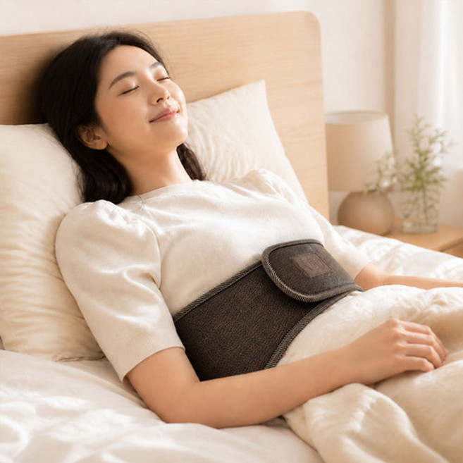 한일의료기 생리통 원적외선 온열찜질기 요추근이완 허리 배 전기찜질기, 브라운, 한일 의료기 게르마늄허리찜질기