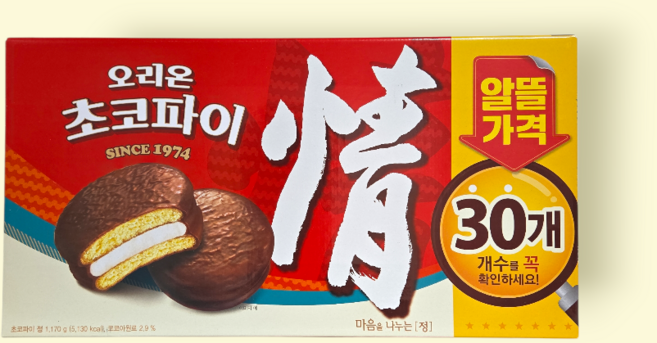 오리온 초코파이 실속형 대용량 30개 1170g, 1.17kg, 1개