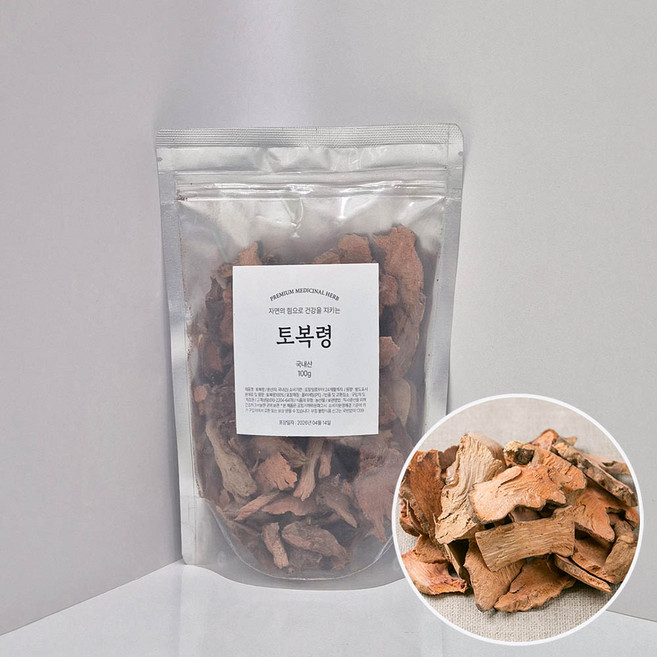 국산 100% 토복령 차 청미래덩굴 뿌리 망개나무 토봉령 복령 약초 효능, 1개, 100g
