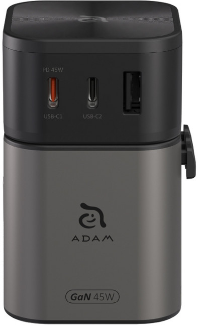 ADAM 亞果元素 T45 45W 萬國轉接頭 旅行充電器 多協議兼容 安全快充, 1個