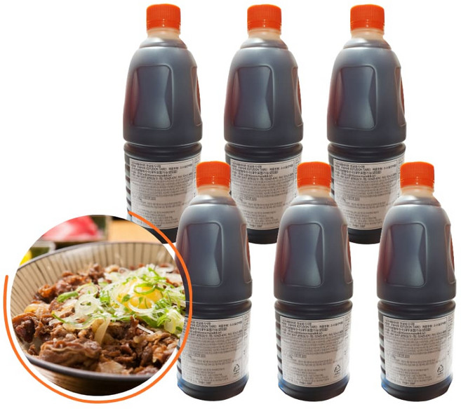 업소용 규동타레 소스 2.05kgx6 가츠동 오야꼬동 구이 일식 소고기 덮밥 이자카야 포차 가게, 2.05kg, 6개