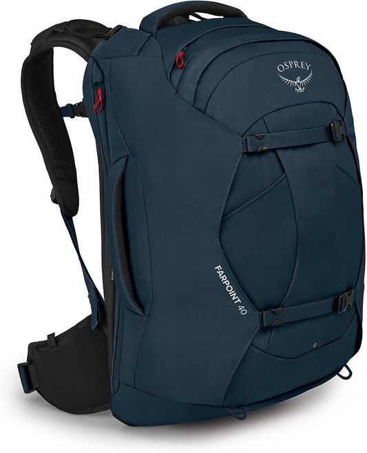 Osprey 오스프리 파포인트 40L 여행용 백팩 블루기내반입 배낭, 검은색