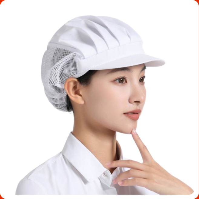 루하무드 통기성 반망사 주방 급식실 위생모자, 2개, 화이트