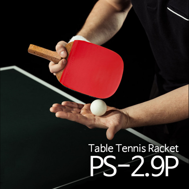 프로-스펙스 프로스펙스 탁구라켓 팬홀더 2.9 탁구채 탁구공 4입, 레드