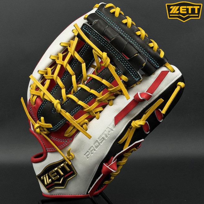 제트 외야글러브 외야수 프로스테이터스 샵오더 야구글러브 12.75인치 레드블랙화이트, 좌투(오른손 착용)