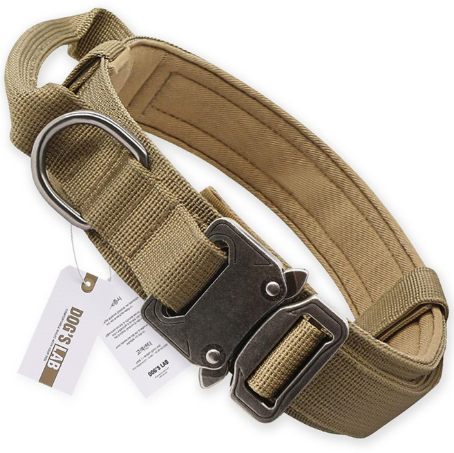 독스랩 다이캐스트 중대형견 전용 목줄, 카키, 1개