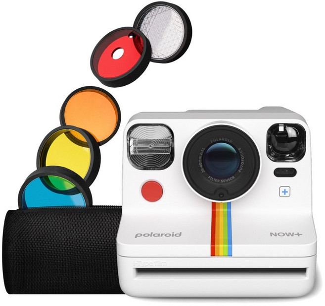 寶麗萊 Polaroid Now Generation 2代 拍立得相機 台灣總代理一年保固 附五種顏色濾鏡, 1個, NOW+ G2 白色,彩色白邊底片(16張)