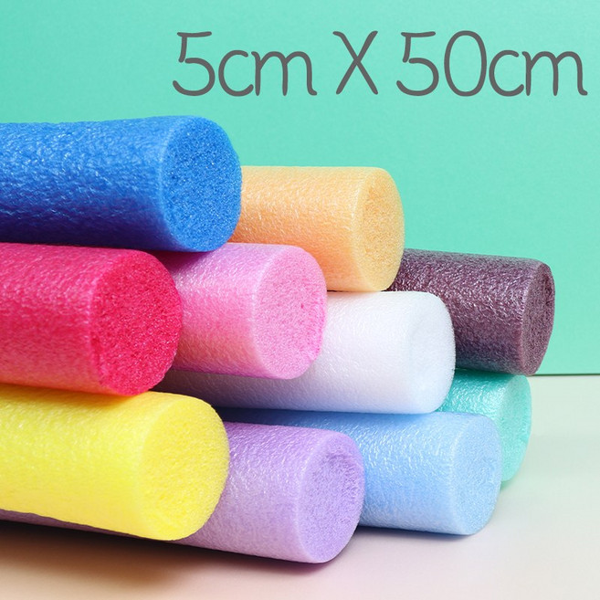 뮤즈 백업 스티로폼막대 5cmx50cm 10컬러 / 빽업 가래떡스펀지 스펀지막대, 1세트, 혼합10색