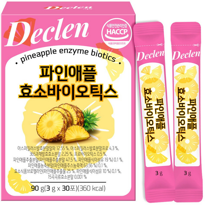 디클렌 브로멜라인 파인애플 효소 프로바이오틱스 30p, 90g, 1개