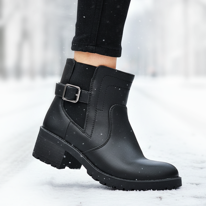 여성 아이젠 워커 부츠 5cm 워커힐 겨울 앵클부츠 기모 첼시부츠 미끄럼 방지 라이더부츠 옆 밴딩 앵클 방수 털부츠